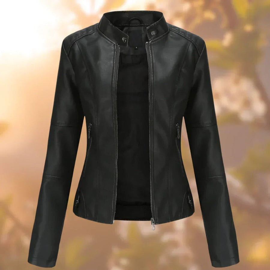 Women's Faux Leather Moto Jacket | Stylish Slim-Fit Outerwear for All Seasons 0