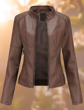 Women's Faux Leather Moto Jacket | Stylish Slim-Fit Outerwear for All Seasons 1