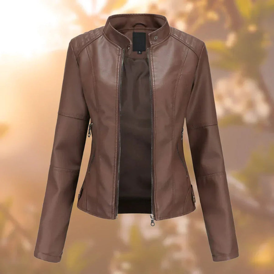 Women's Faux Leather Moto Jacket | Stylish Slim-Fit Outerwear for All Seasons 1