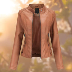 Women's Faux Leather Moto Jacket | Stylish Slim-Fit Outerwear for All Seasons 2