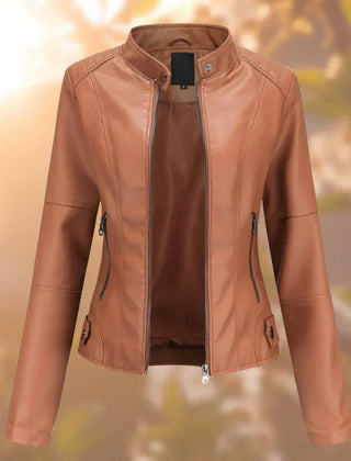 Women's Faux Leather Moto Jacket | Stylish Slim-Fit Outerwear for All Seasons 2