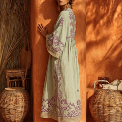 Women's Floral Embroidered Maxi Dress | Elegant Boho Summer Dress 2