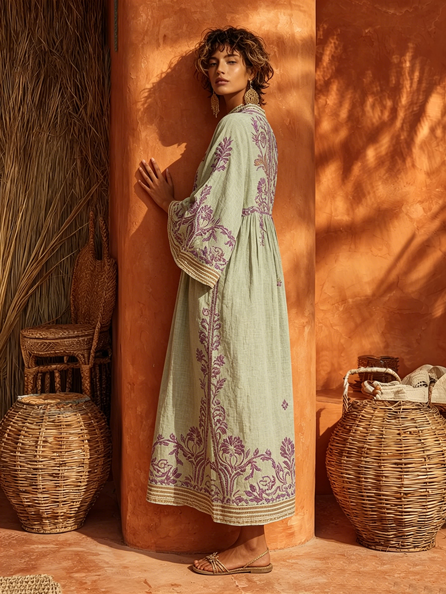 Women's Floral Embroidered Maxi Dress | Elegant Boho Summer Dress 2