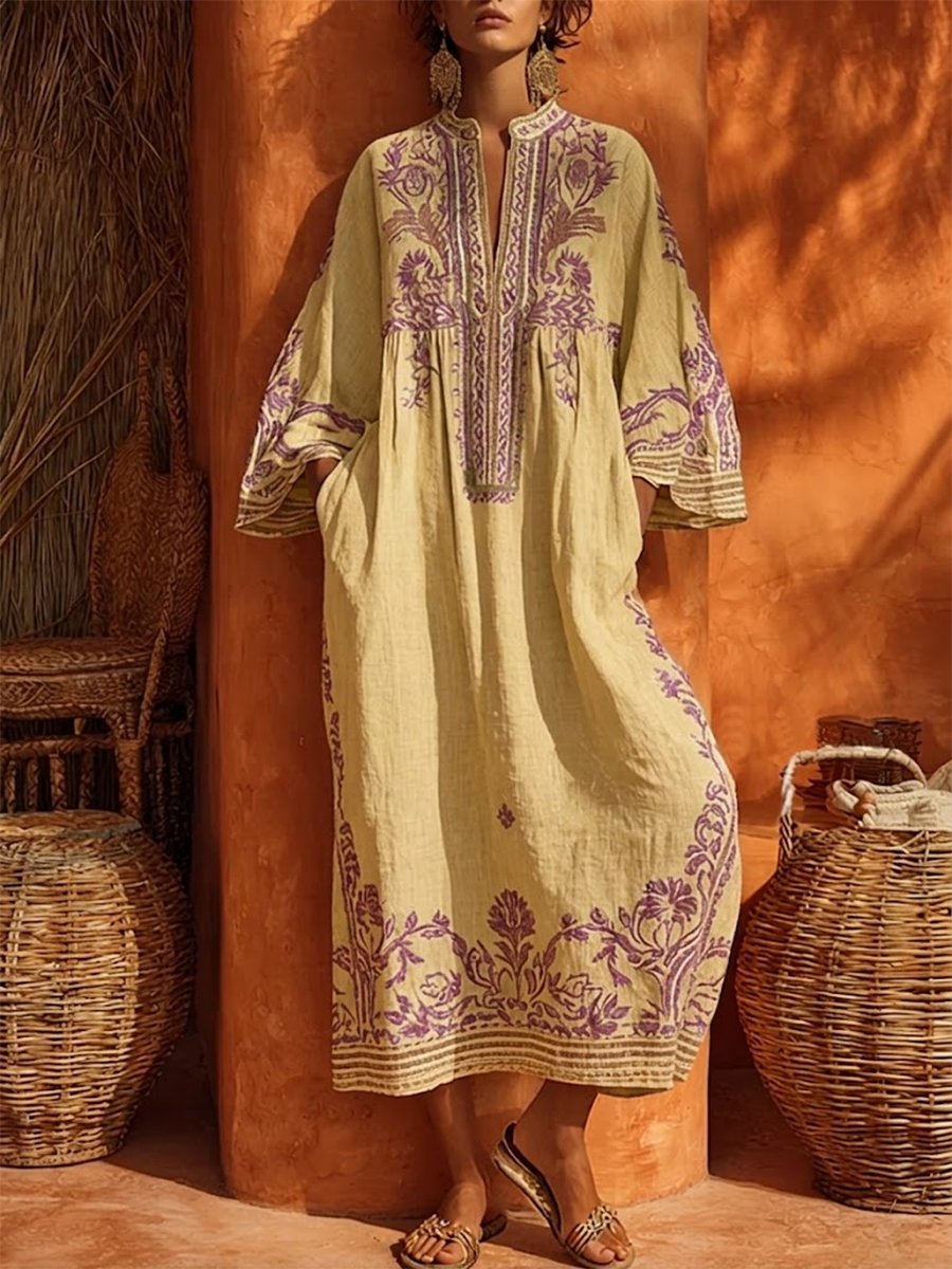 Women's Floral Embroidered Maxi Dress | Elegant Boho Summer Dress 4