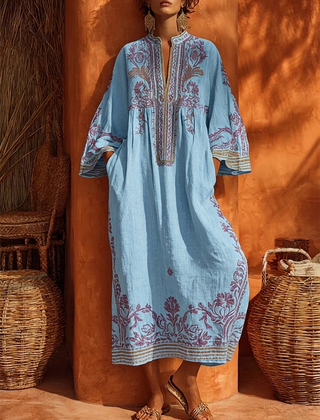 Women's Floral Embroidered Maxi Dress | Elegant Boho Summer Dress 5