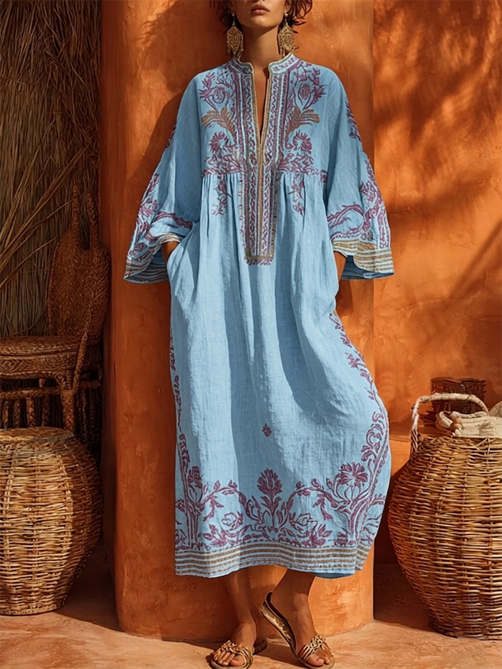 Women's Floral Embroidered Maxi Dress | Elegant Boho Summer Dress 5