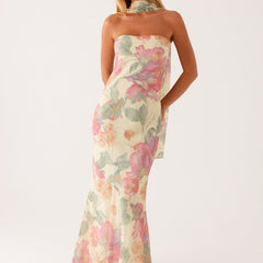 Women's Floral Maxi Dress | Elegant Sleeveless Summer Gown 0