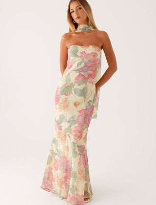 Women's Floral Maxi Dress | Elegant Sleeveless Summer Gown 0
