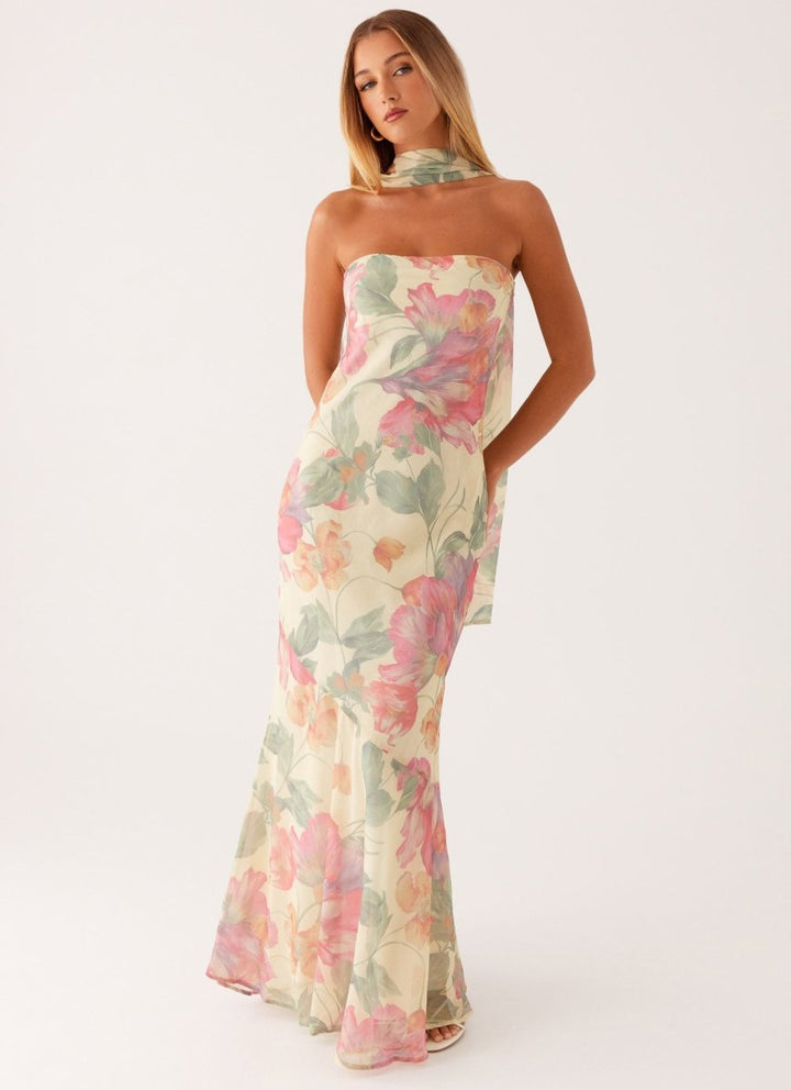 Women's Floral Maxi Dress | Elegant Sleeveless Summer Gown 0