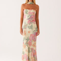 Women's Floral Maxi Dress | Elegant Sleeveless Summer Gown 1