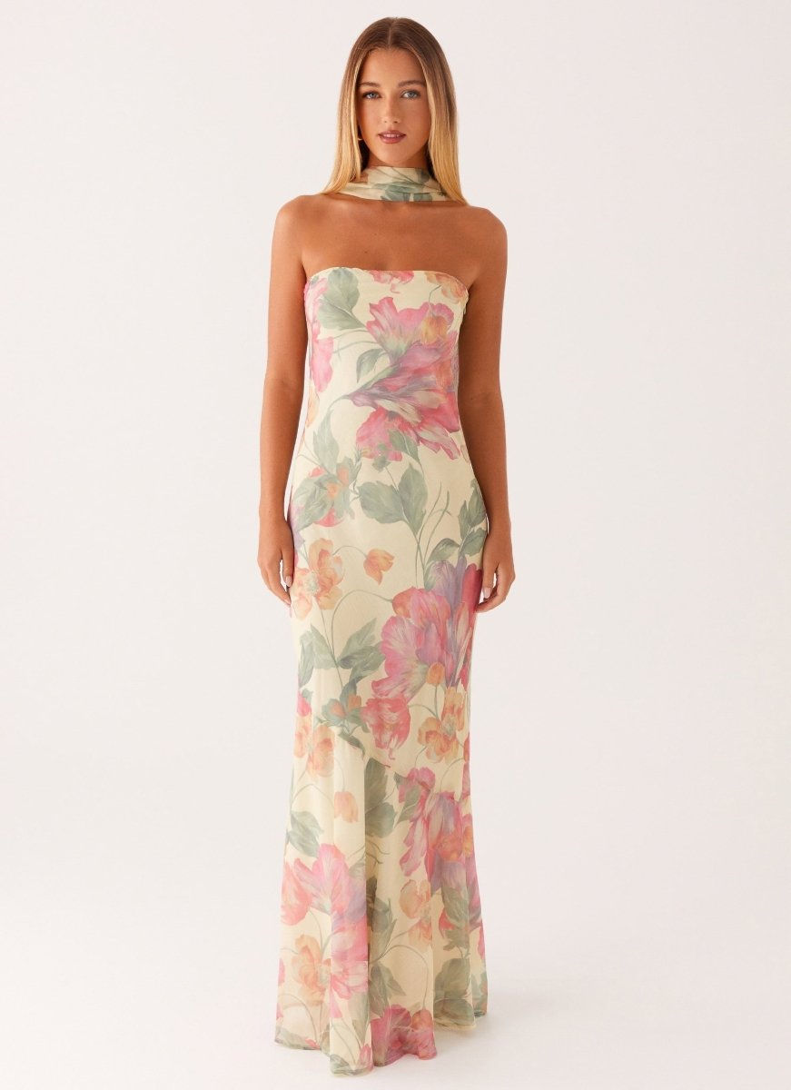 Women's Floral Maxi Dress | Elegant Sleeveless Summer Gown 1