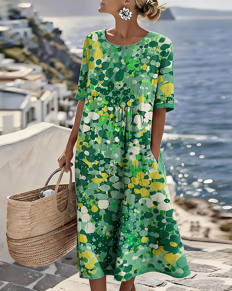 Women's Floral Midi Dress | Lightweight Elegant Summer Dress 3
