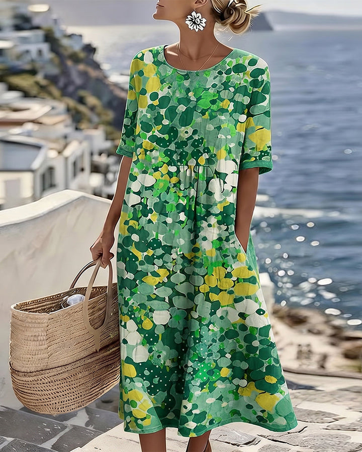 Women's Floral Midi Dress | Lightweight Elegant Summer Dress 3