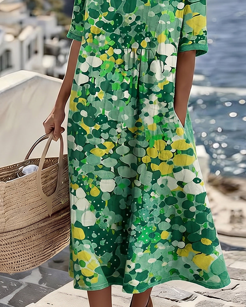 Women's Floral Midi Dress | Lightweight Elegant Summer Dress 4
