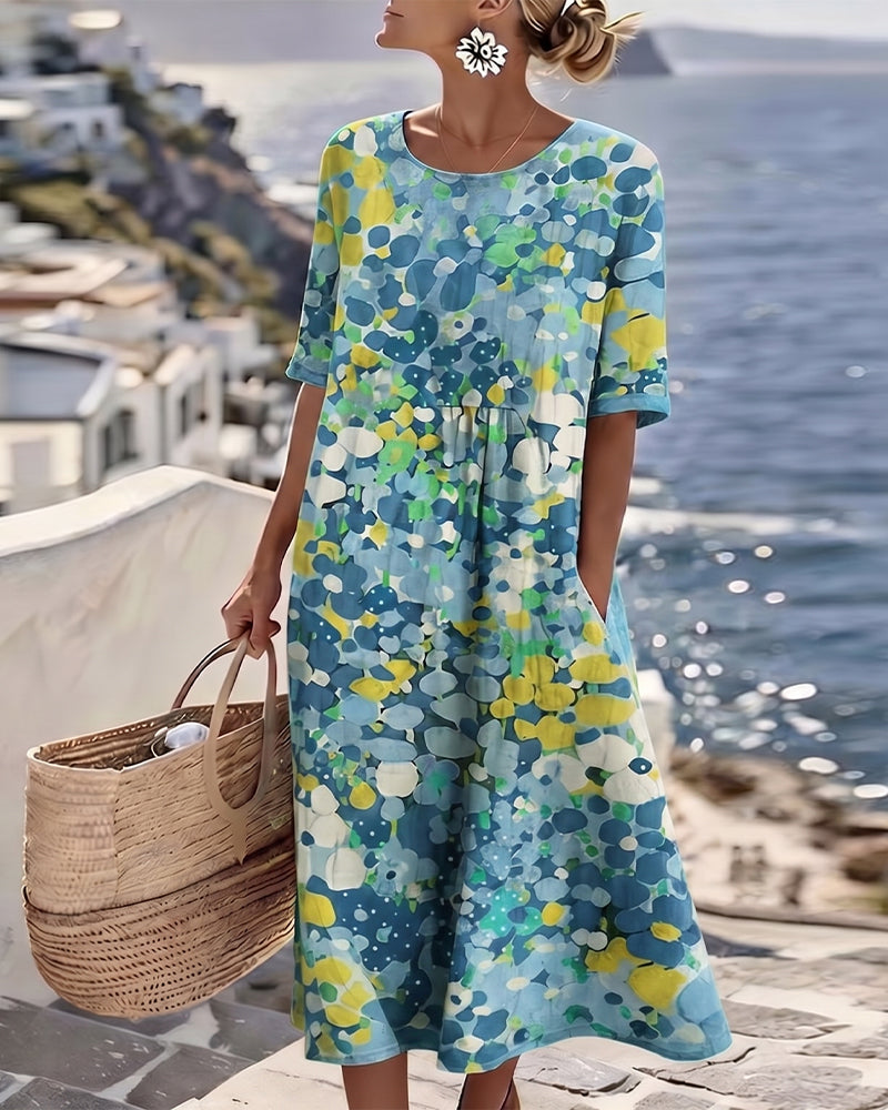Women's Floral Midi Dress | Lightweight Elegant Summer Dress 6