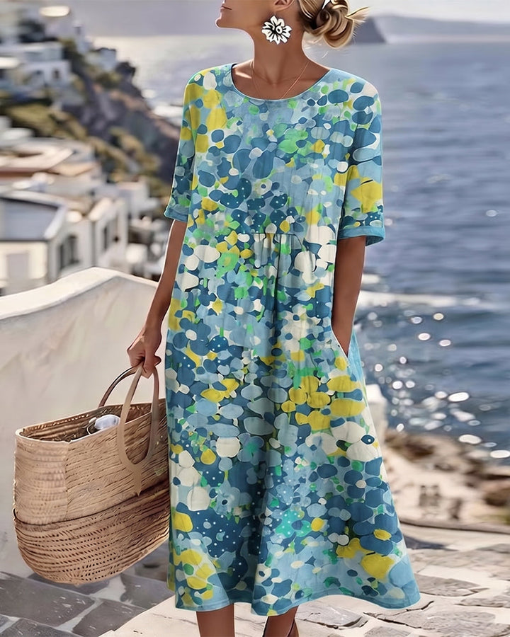 Women's Floral Midi Dress | Lightweight Elegant Summer Dress 6