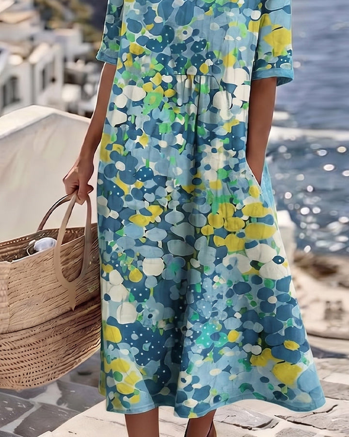 Women's Floral Midi Dress | Lightweight Elegant Summer Dress 7