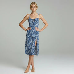Women's Floral Print Midi Dress | Elegant Lightweight Summer Dress 1