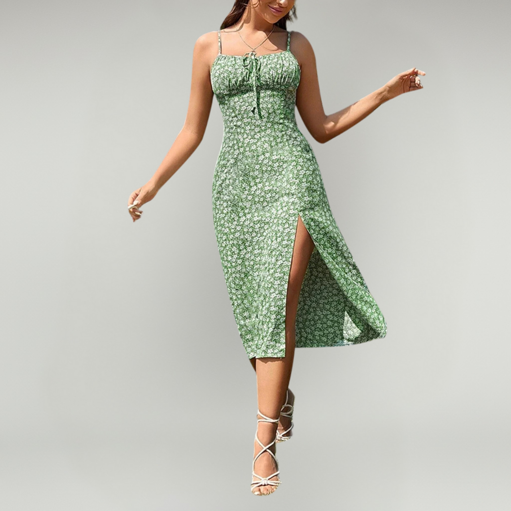 Women's Floral Print Midi Dress | Elegant Lightweight Summer Dress 4