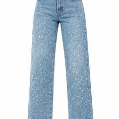 Women's Glitter High-Waist Straight Jeans | Elegant Timeless Denim 8