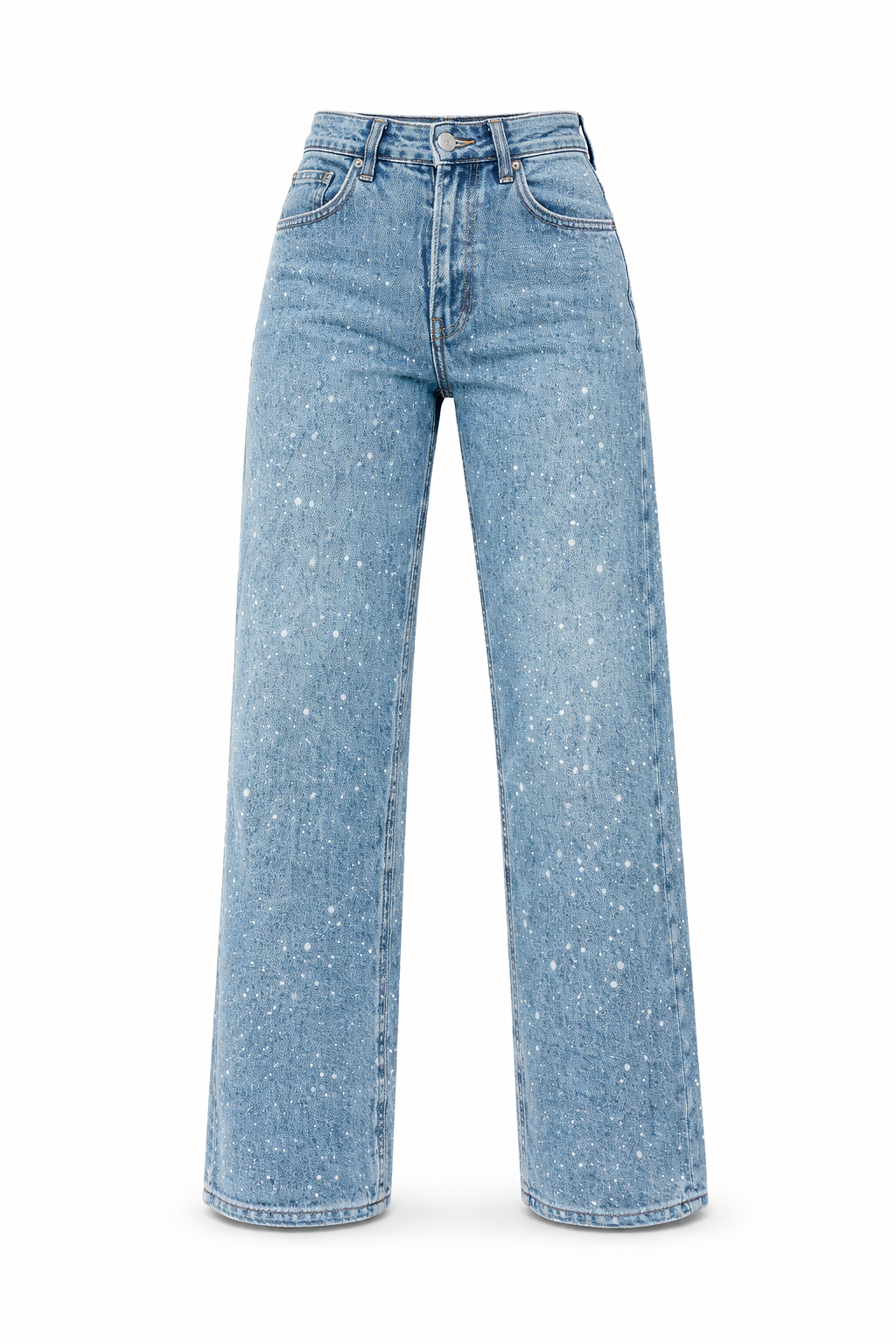 Women's Glitter High-Waist Straight Jeans | Elegant Timeless Denim 8