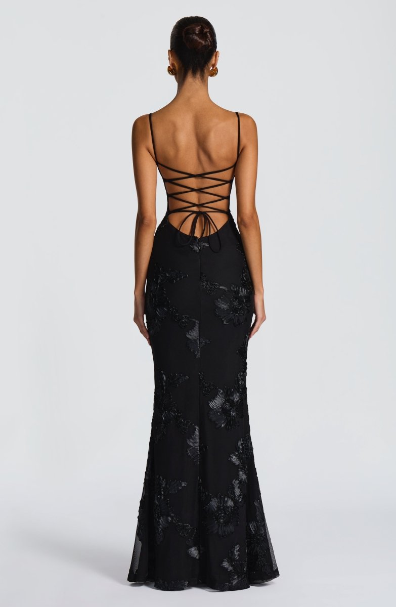Women's Lace Maxi Dress | Elegant Figure-Hugging Flared Evening Gown 1