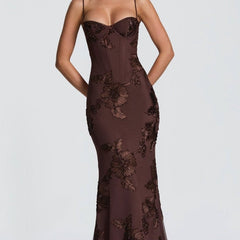 Women's Lace Maxi Dress | Elegant Figure-Hugging Flared Evening Gown 3