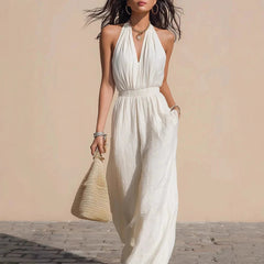 Women's Lightweight Airy Fabric Jumpsuit | Elegant Relaxed Wide-Leg Summer Outfit 3