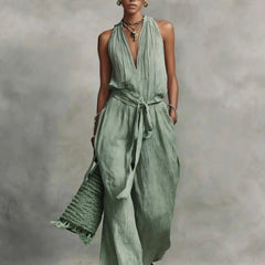 Women's Lightweight Airy Fabric Jumpsuit | Relaxed Wide Leg Summer Outfit 1