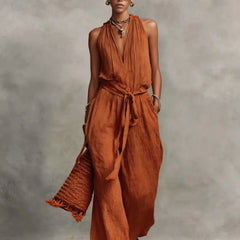 Women's Lightweight Airy Fabric Jumpsuit | Relaxed Wide Leg Summer Outfit 3