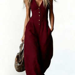 Women's Lightweight Breathable Jumpsuit | Relaxed Summer One-Piece Outfit 1