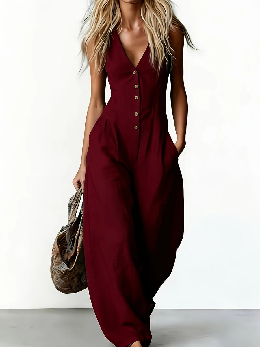 Women's Lightweight Breathable Jumpsuit | Relaxed Summer One-Piece Outfit 1