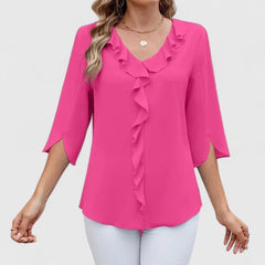 Women's Lightweight Chiffon Blouse | Elegant Ruffle V-Neck Summer Top 9