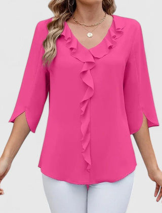 Women's Lightweight Chiffon Blouse | Elegant Ruffle V-Neck Summer Top 9