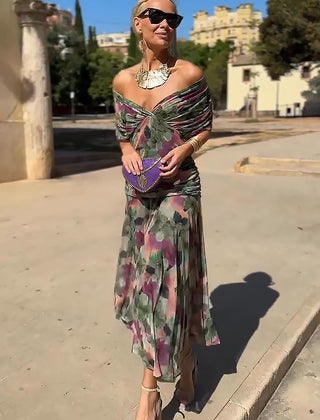 Women's Lightweight Chiffon Maxi Dress | Elegant Draped V Neck Summer Formal Gown 4