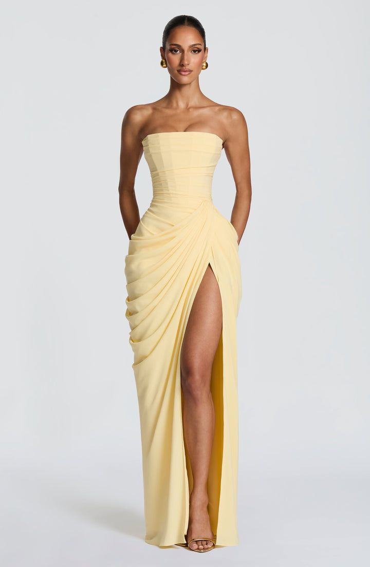 Women's Lightweight Chiffon Maxi Dress | Elegant Strapless Evening Gown 0