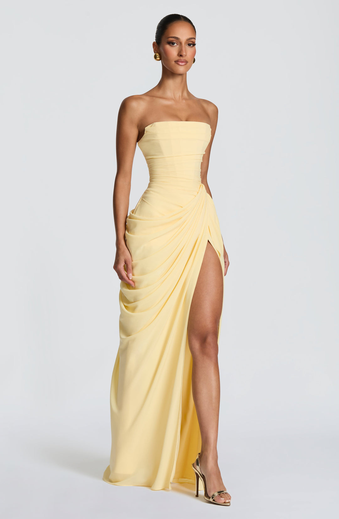 Women's Lightweight Chiffon Maxi Dress | Elegant Strapless Evening Gown 2
