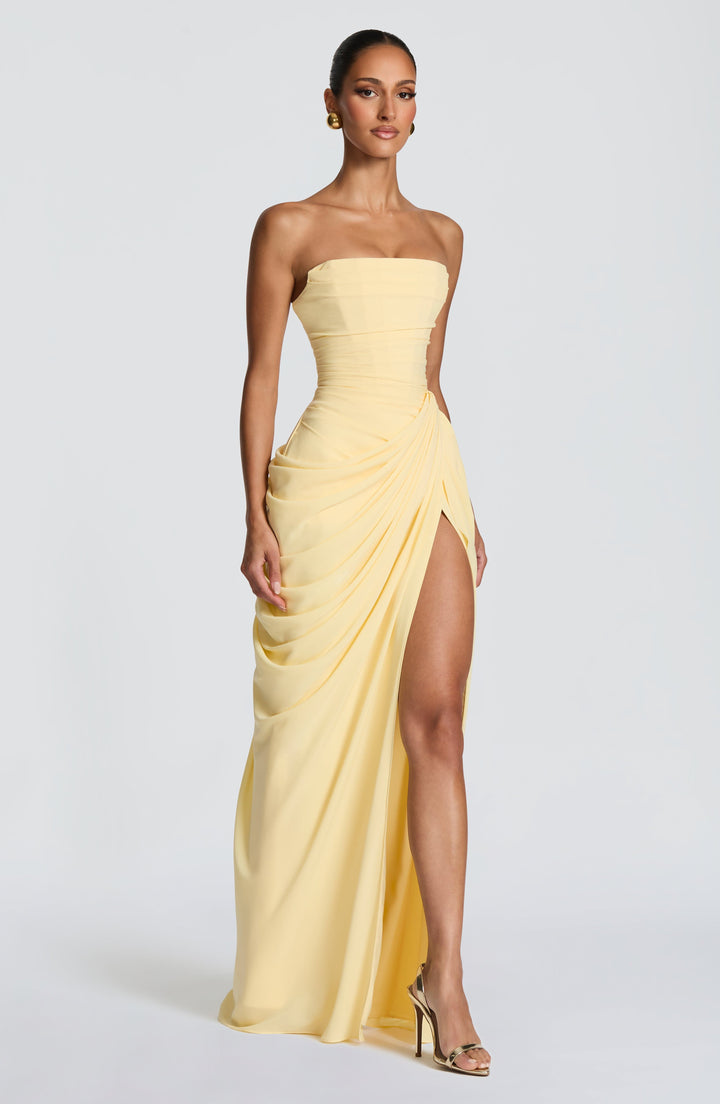 Women's Lightweight Chiffon Maxi Dress | Elegant Strapless Evening Gown 2