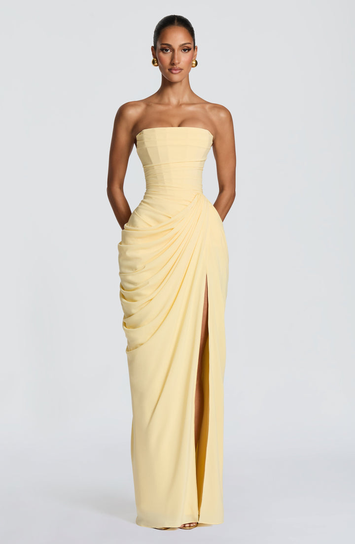 Women's Lightweight Chiffon Maxi Dress | Elegant Strapless Evening Gown 3
