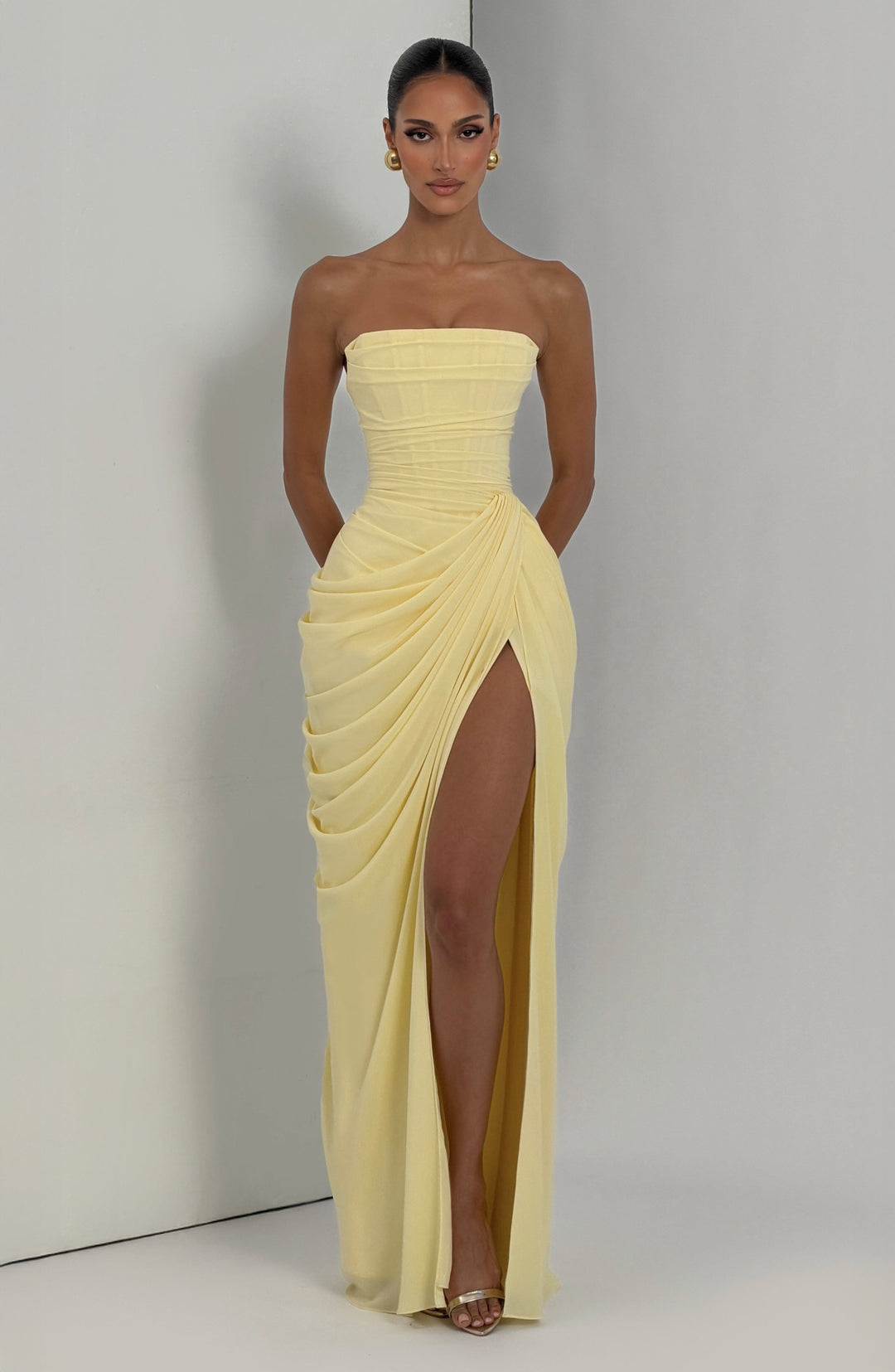 Women's Lightweight Chiffon Maxi Dress | Elegant Strapless Evening Gown 5