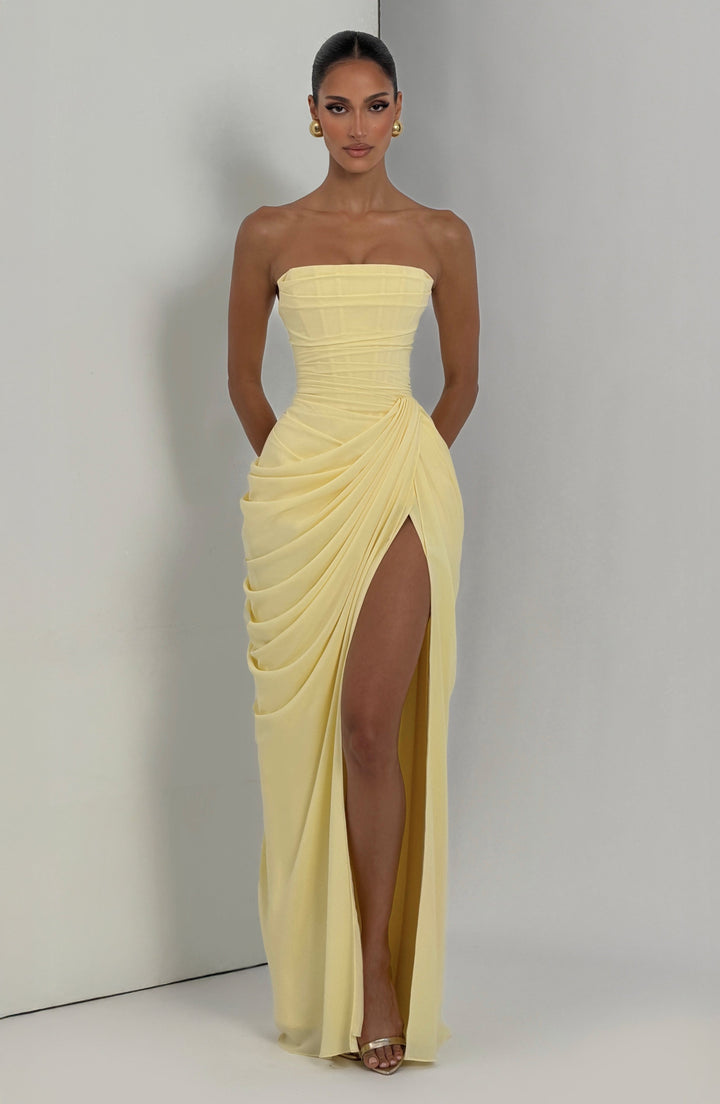 Women's Lightweight Chiffon Maxi Dress | Elegant Strapless Evening Gown 5