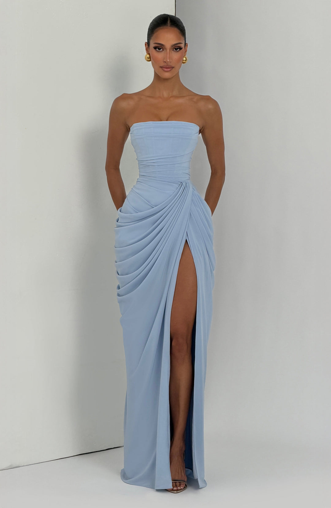 Women's Lightweight Chiffon Maxi Dress | Elegant Strapless Evening Gown 6