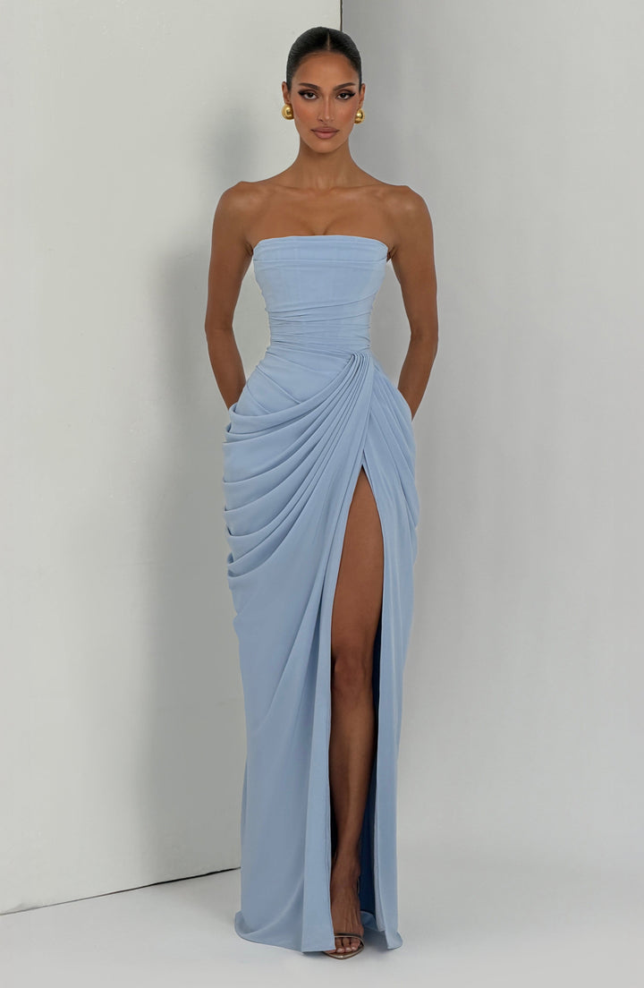 Women's Lightweight Chiffon Maxi Dress | Elegant Strapless Evening Gown 6