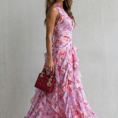 Women's Lightweight Chiffon Maxi Dress | Romantic Floral Summer Gown 2