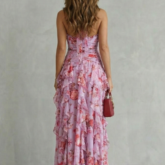 Women's Lightweight Chiffon Maxi Dress | Romantic Floral Summer Gown 3