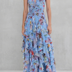 Women's Lightweight Chiffon Maxi Dress | Romantic Floral Summer Gown 4