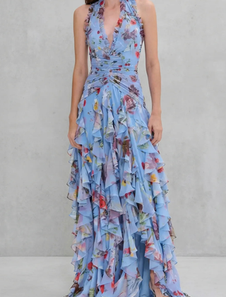 Women's Lightweight Chiffon Maxi Dress | Romantic Floral Summer Gown 4