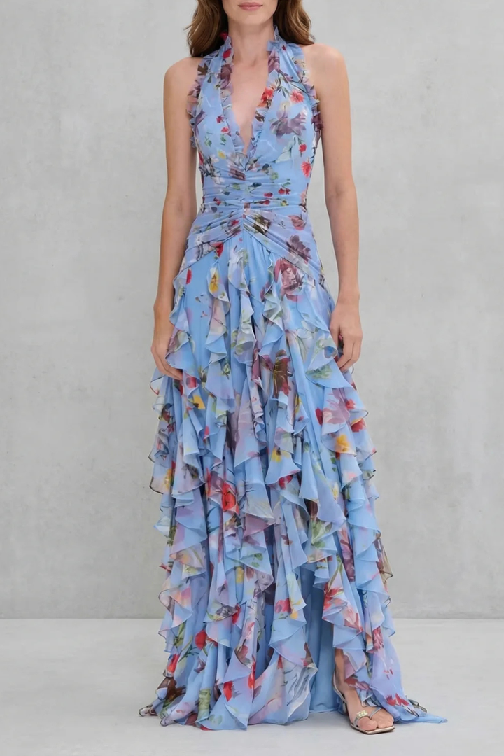 Women's Lightweight Chiffon Maxi Dress | Romantic Floral Summer Gown 4
