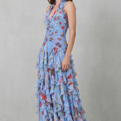 Women's Lightweight Chiffon Maxi Dress | Romantic Floral Summer Gown 6