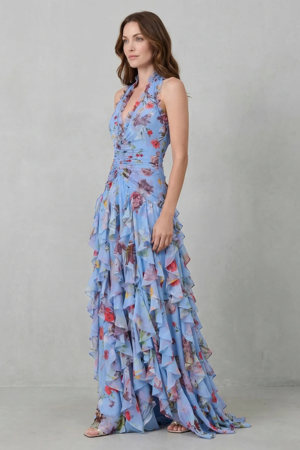 Women's Lightweight Chiffon Maxi Dress | Romantic Floral Summer Gown 6